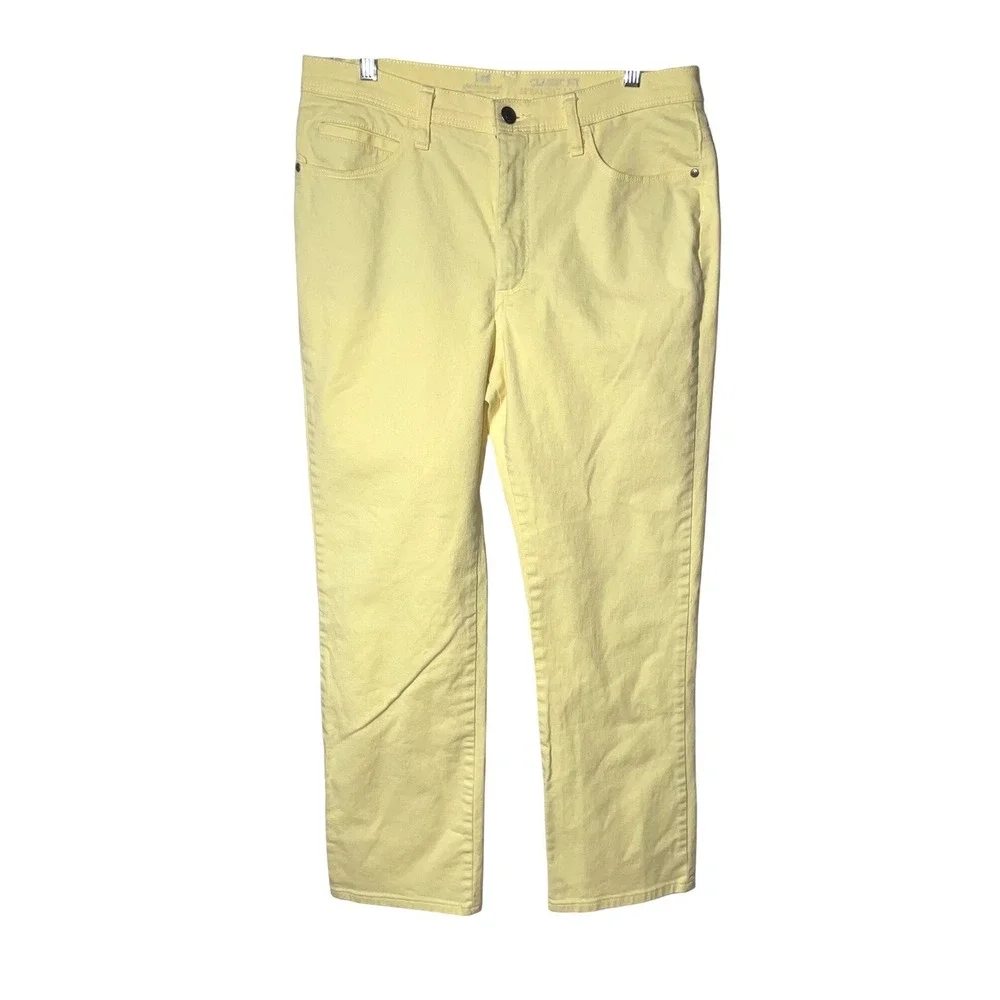 Lee Platinum Label Womens Classic Fit‎ Straight Leg Yellow Jeans Size 14 Medium